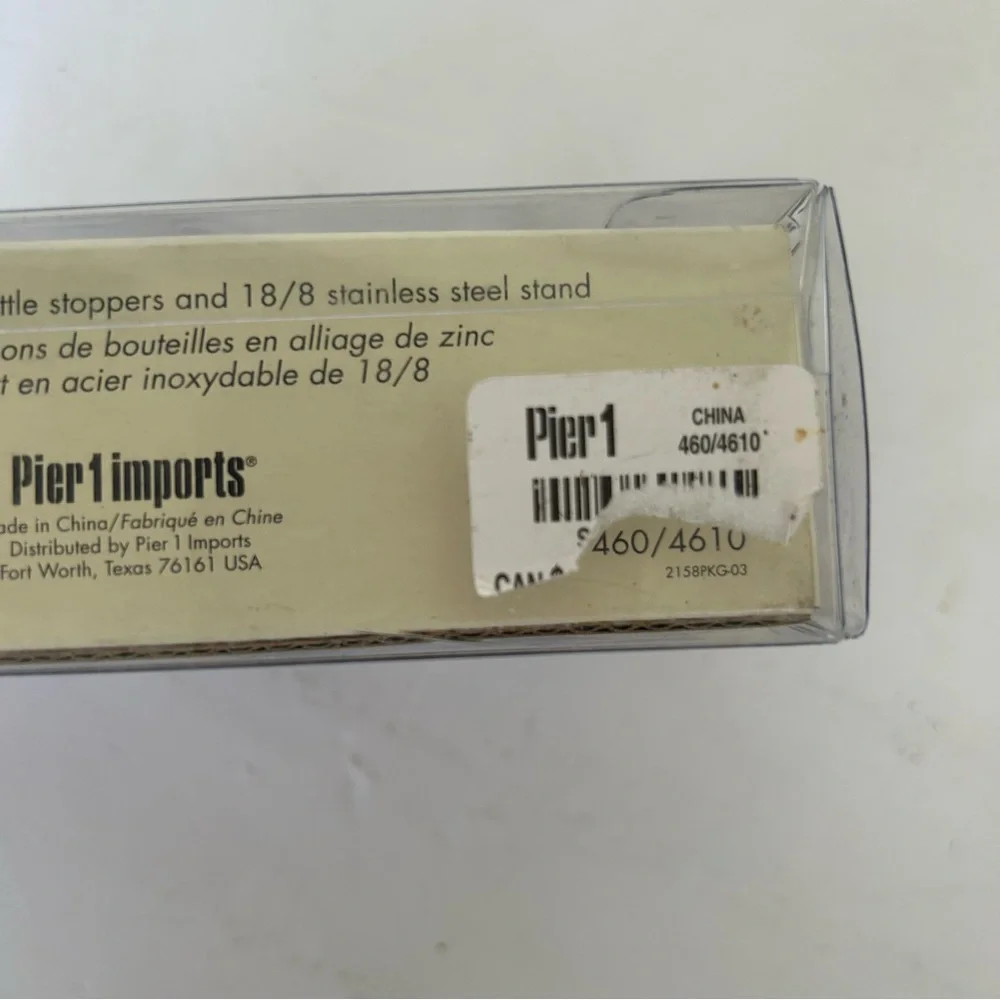 PIER 1 STAINLESS STEEL BOTTLE STOPPERS SET OF THREE NWT